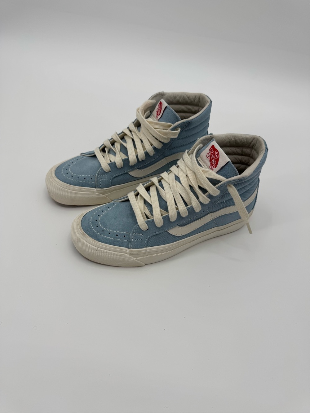 Vans Sk8-Hi Reissue Blue Suede Canvas High Top Sneakers Size Men's 5.5 Women's 7